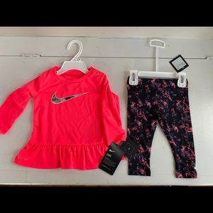 Nike baby girls leggings & shirt size 9 months